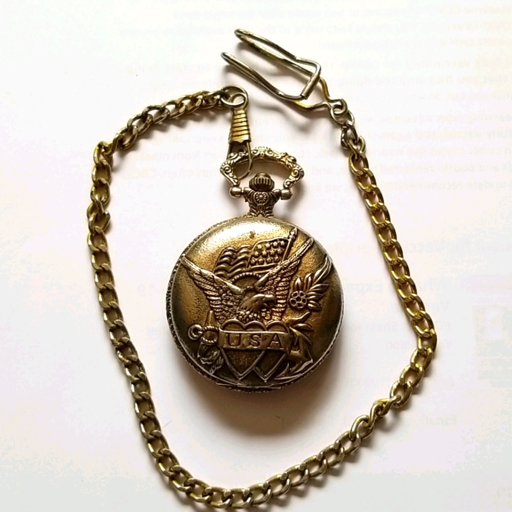 Edison mens chain pocket watch